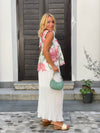 Embroidered Cotton Blouse with Floral Print