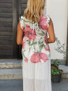 Embroidered Cotton Blouse with Floral Print