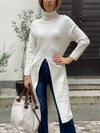 Alfa dress with slit in several colors