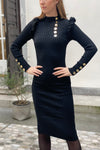 Tight knit dress with buttons and frills Allyson