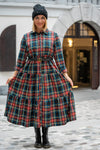 Long dress with a checkered pattern in several colors