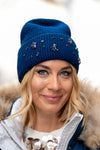 Hat with glitter patches Crystal