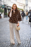 Two-tone sequined pants