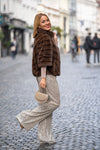 Two-tone sequined pants