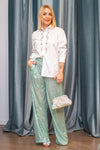 Two-tone sequined pants