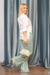 Two-tone sequined pants