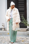 Two-tone sequined pants