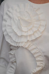 Cotton sweater with rolled sleeves and sewn detail in several colors