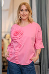 Cotton sweater with rolled sleeves and sewn detail in several colors
