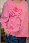 Cotton sweater with rolled sleeves and sewn detail in several colors