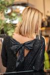 Shiny Dress with Satin Bow in Multi Colors