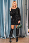Shiny dress with wide sleeves in multiple colors