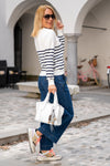 Striped sweater with heart