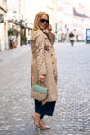 Trench Coat with sewn-on shiny zircons