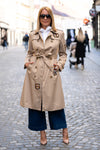 Trench Coat with sewn-on shiny zircons