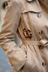 Trench Coat with sewn-on shiny zircons