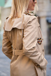 Trench Coat with sewn-on shiny zircons