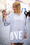 Bombažna Oversize Tunika Love v več barvah