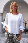 Asimetrična Bombažna Bluza z volani