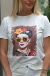 Bombažna Majica s potiskom Frida Kahlo