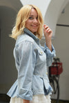 Jeans Jakna z nabranim spodnjim delom