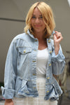 Jeans Jakna z nabranim spodnjim delom