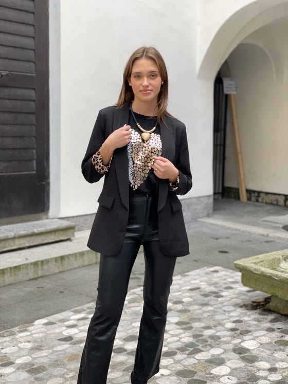 Blazer z leopard detajlom v več barvah