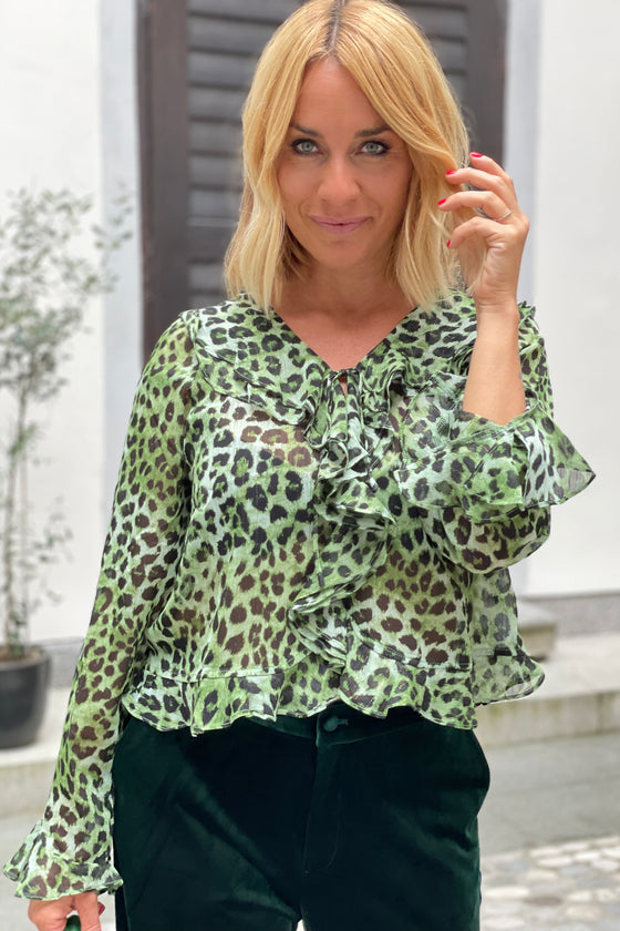 Bluza z leopard potiskom