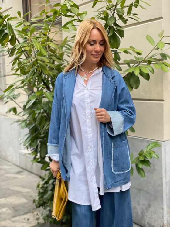 Bombažen Oversize Jeans Blazer