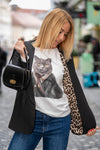 Blazer z leopard detajlom v več barvah