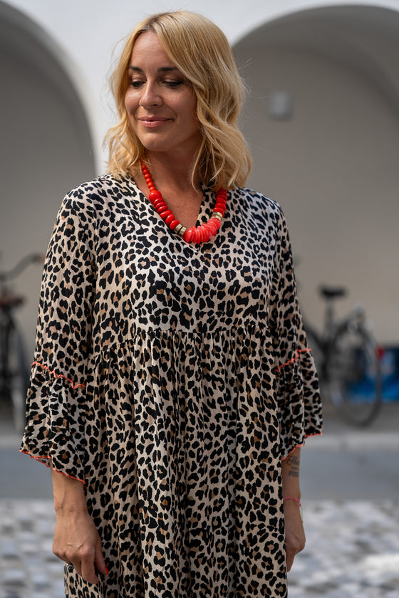 Viskozna Leopard Obleka
