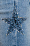 Široke Jeans Hlače z dekorativnimi zvezdami