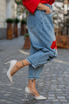 Jeans Hlače z vezenimi cvetovi Wendy Trendy