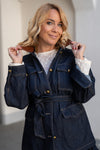 Denim Jakna z pasom