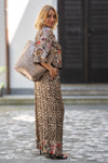 Srajčna Bluza z leopardjim in cvetličnim potiskom
