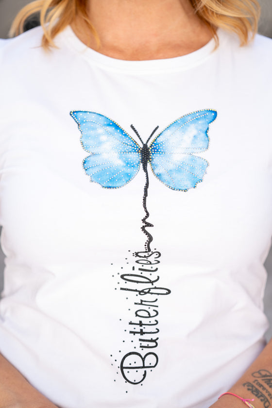 Bombažna Majica Butterflies