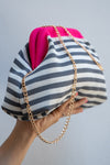 Črtasta Pletena Clutch Torbica