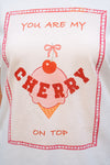 Bela majica s potiskom Cherry
