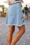 Jeans Bermuda Hlače z vezenimi detajli