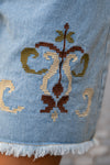 Jeans Bermuda Hlače z vezenimi detajli