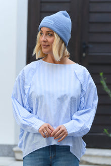  Bombažna Črtasta Bluza z volani Wendy Trendy