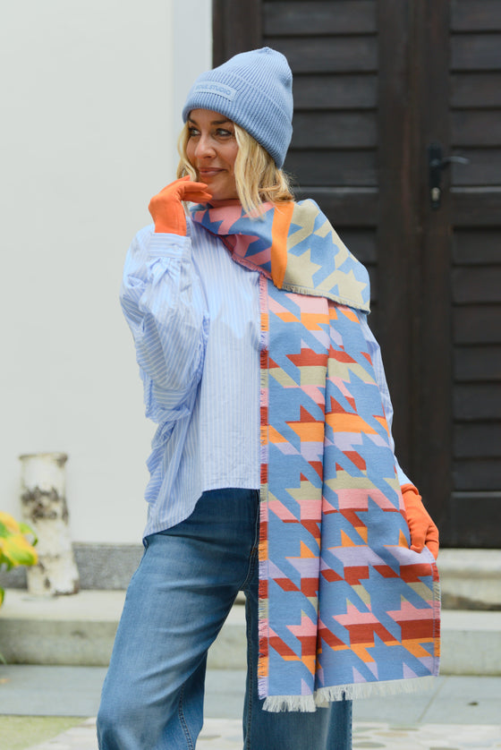 Večbarvni Šal s potiskom