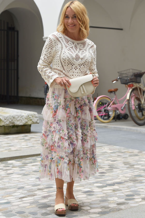 Cotton Mesh Sweater in Multi Colors