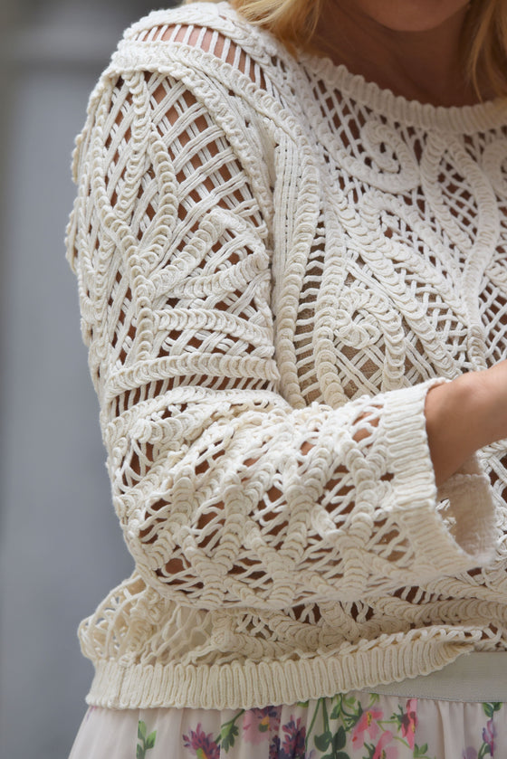 Cotton Mesh Sweater in Multi Colors