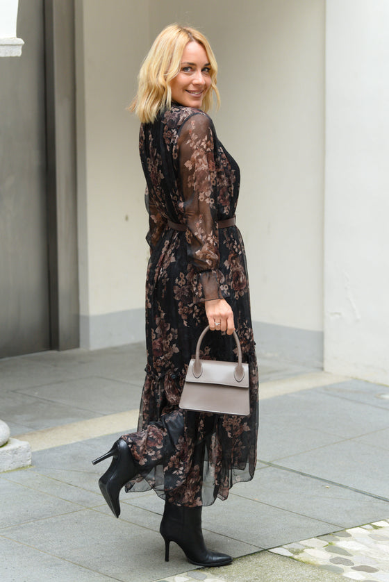 Dolga Obleka s cvetličnim potiskom v več barvah