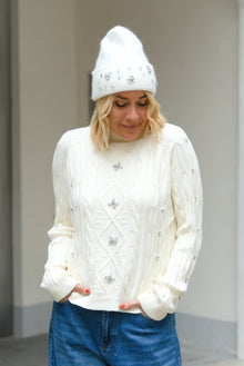  Pleten Pulover s svetlečimi detajli