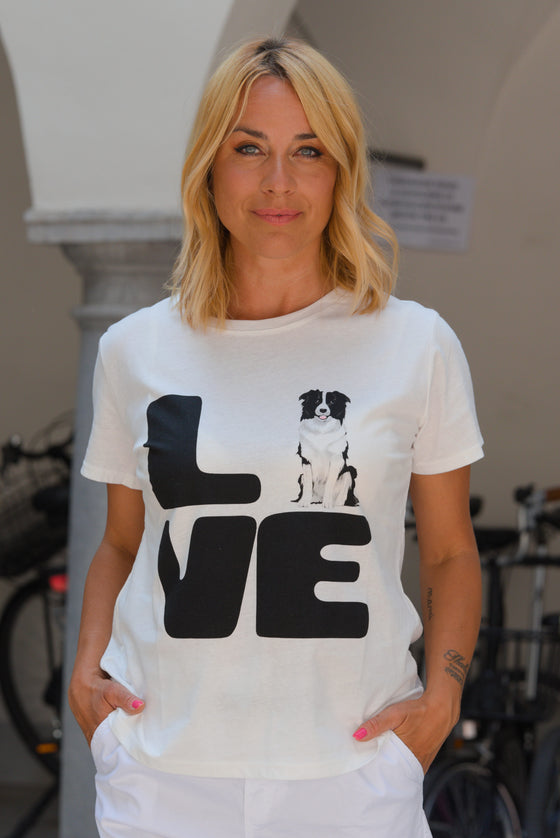 Bombažna Majica s potiskom Love