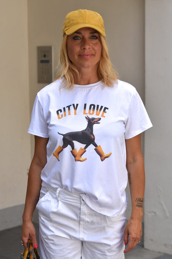 Bombažna Majica s potiskom City Love