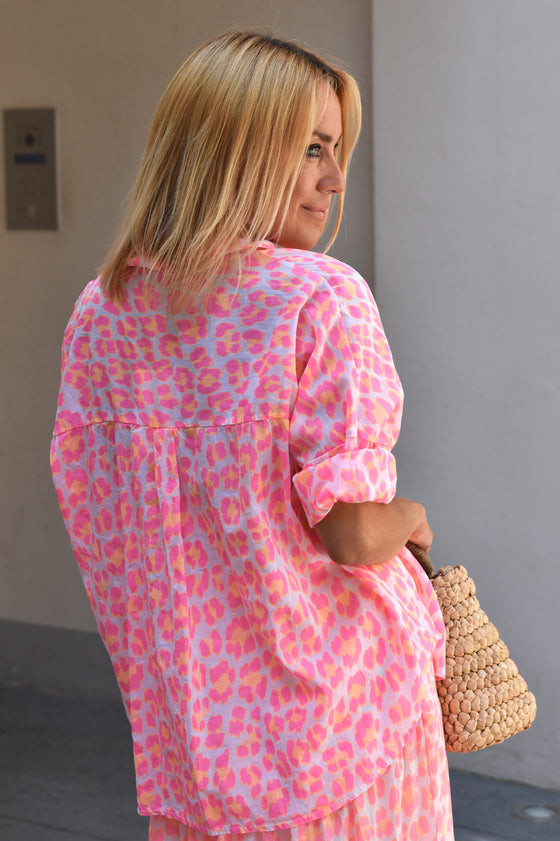 Bombažna Bluza z leopard potiskom