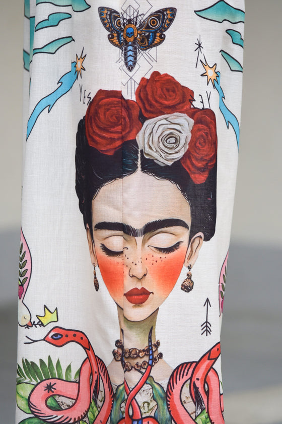 Široke Hlače s potiskom Frida